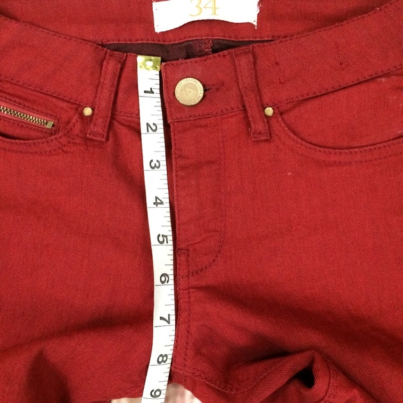 Zara Basic Dept Fire Red Skinny Jeans Zipper Leg - Picture 4 of 8
